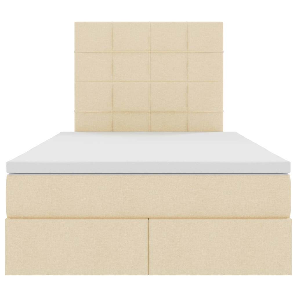 vidaXL Aufbewahrungsbett mit Matratze Creme 120 x 200 cm Polyester