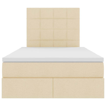 vidaXL Aufbewahrungsbett mit Matratze Creme 120 x 200 cm Polyester
