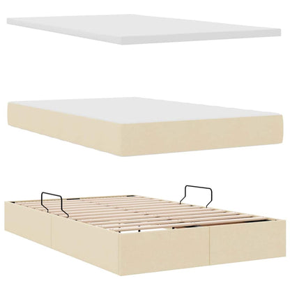 vidaXL Aufbewahrungsbett mit Matratze Creme 120 x 200 cm Polyester