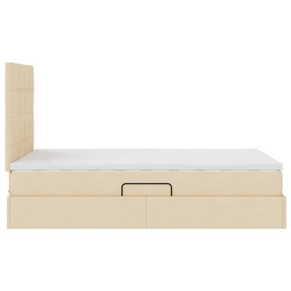 vidaXL Aufbewahrungsbett mit Matratze Creme 120 x 200 cm Polyester