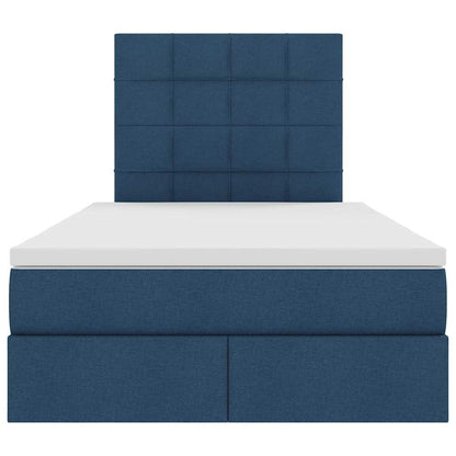 Aufbewahrungsbett mit Matratze Blau 120 x 200 cm Polyester