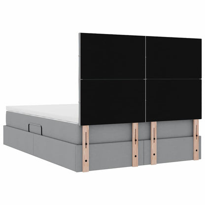 Aufbewahrungsbett mit Matratze Hellgrau 140 x 200 cm Polyester