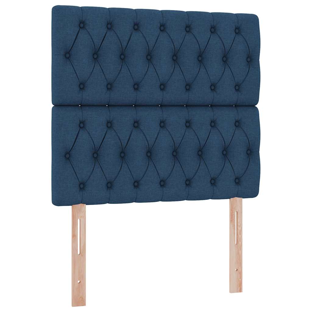 vidaXL Aufbewahrungsbett mit Matratze Blau 90 x 200 cm Polyester