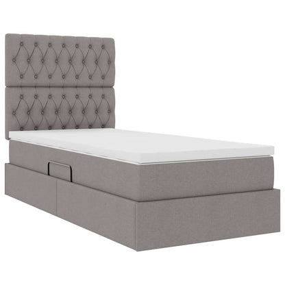 vidaXL Aufbewahrungsbett mit Matratze Taupe 100 x 200 cm Polyester