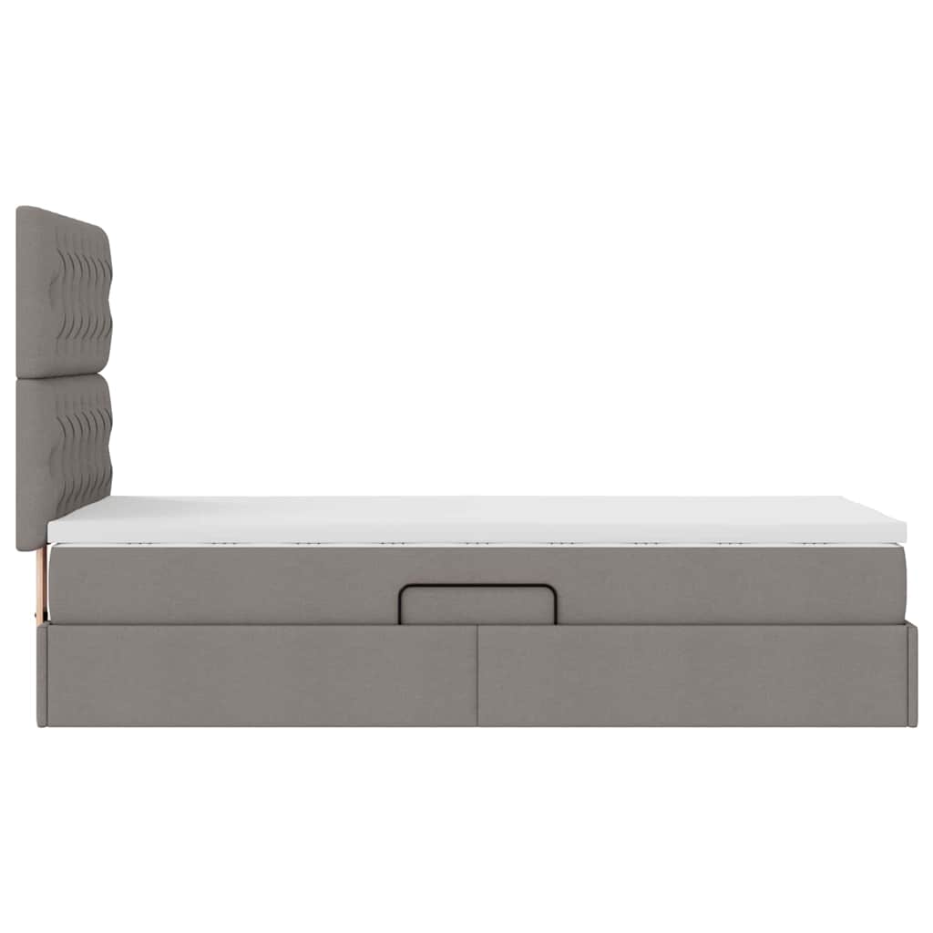 vidaXL Aufbewahrungsbett mit Matratze Taupe 100 x 200 cm Polyester