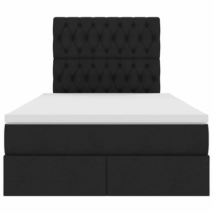 Aufbewahrungsbett mit Matratze Schwarz 120 x 200 cm Polyester
