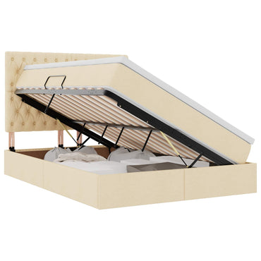 vidaXL Aufbewahrungsbett mit Matratze Creme 140 x 190 cm Polyester