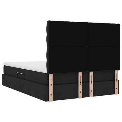 Aufbewahrungsbett mit Matratze Schwarz 140 x 200 cm Polyester