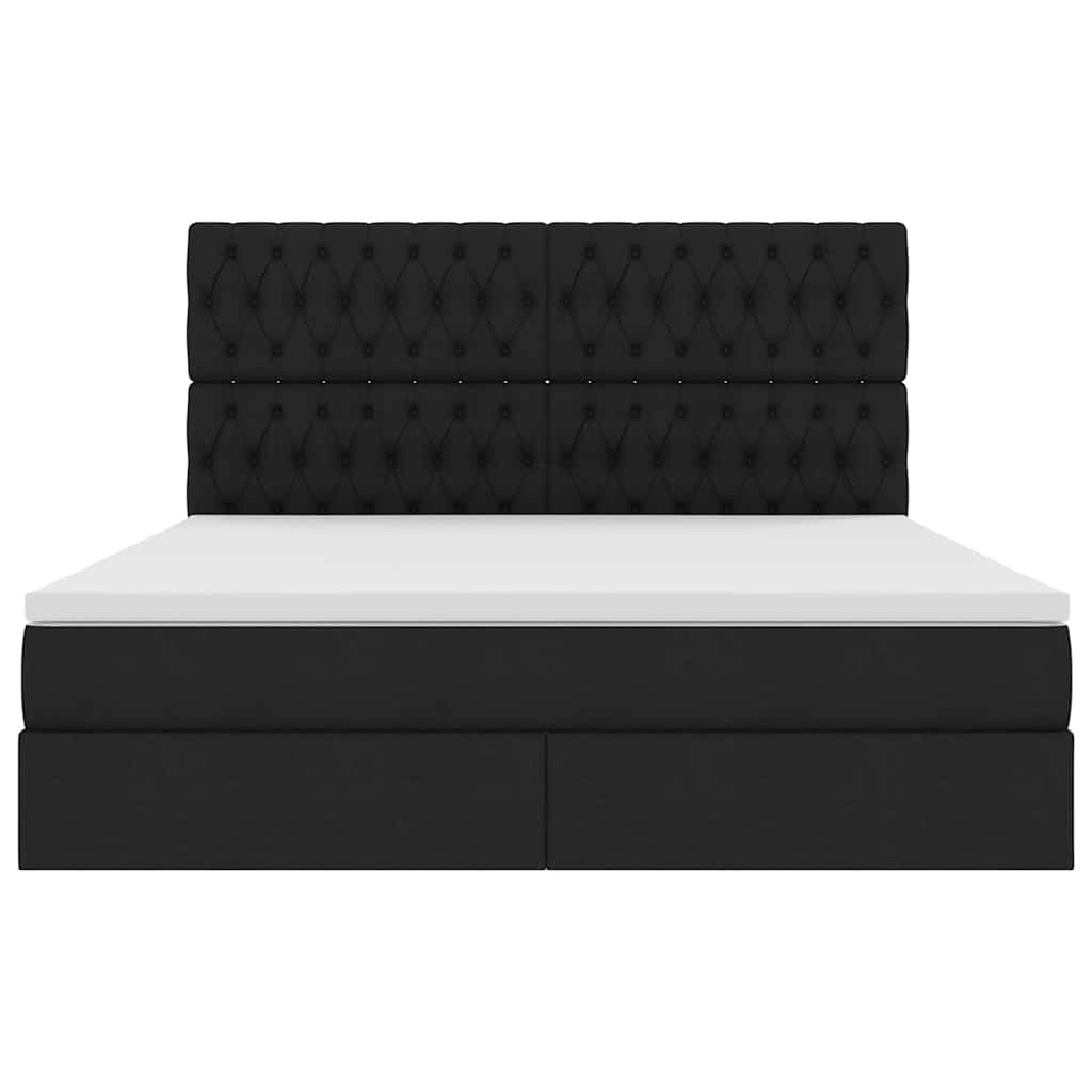 Aufbewahrungsbett mit Matratze Schwarz 180 x 200 cm Polyester