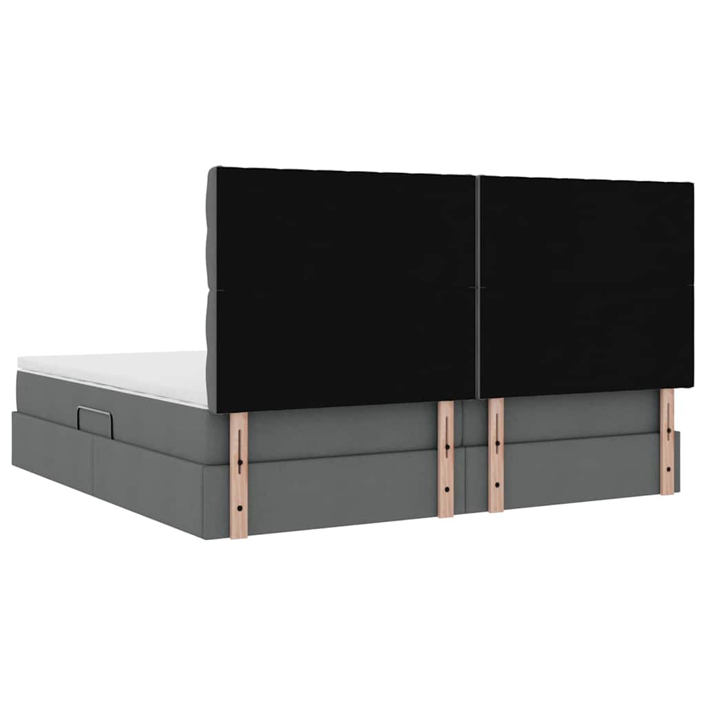 vidaXL Aufbewahrungsbett mit Matratze Dunkelgrau 200 x 200 cm
