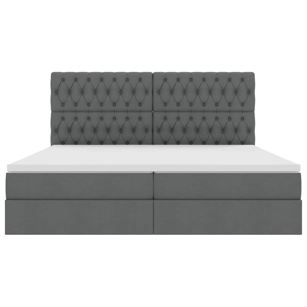 vidaXL Aufbewahrungsbett mit Matratze Dunkelgrau 200 x 200 cm