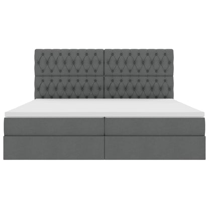 vidaXL Aufbewahrungsbett mit Matratze Dunkelgrau 200 x 200 cm