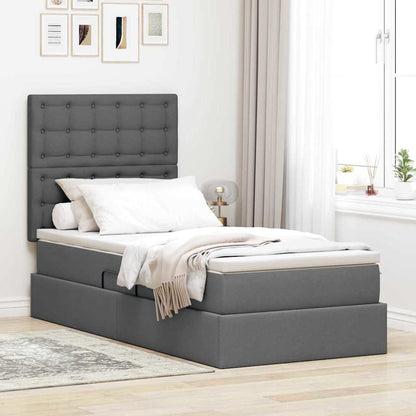 vidaXL Aufbewahrungsbett mit Matratze Dunkelgrau 100 x 200 cm