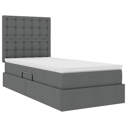 vidaXL Aufbewahrungsbett mit Matratze Dunkelgrau 100 x 200 cm