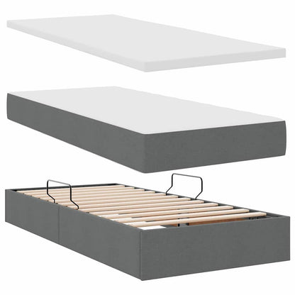 vidaXL Aufbewahrungsbett mit Matratze Dunkelgrau 100 x 200 cm