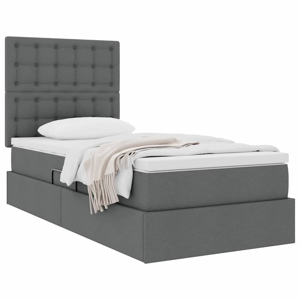 vidaXL Aufbewahrungsbett mit Matratze Dunkelgrau 100 x 200 cm