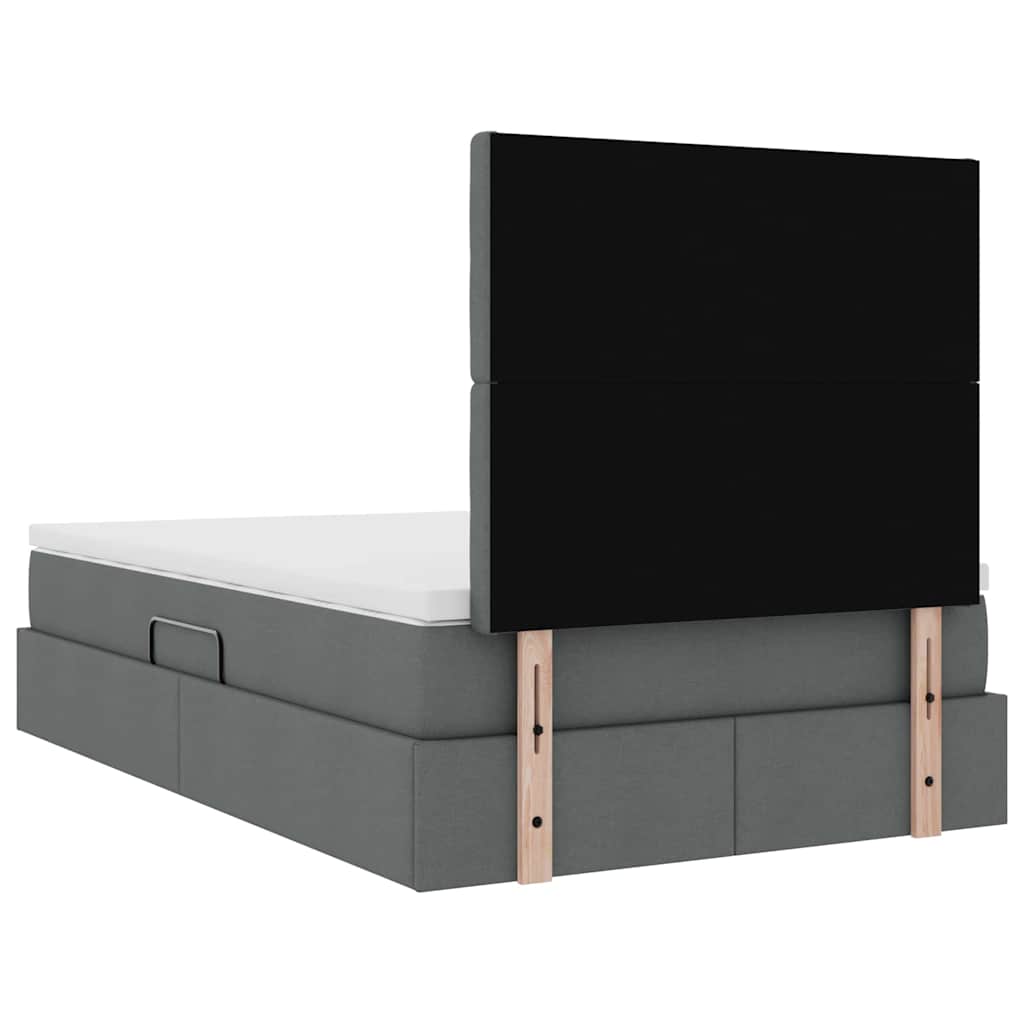Aufbewahrungsbett mit Matratze Dunkelgrau 120 x 200 cm