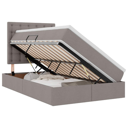 Aufbewahrungsbett mit Matratze Taupe 120 x 200 cm Polyester