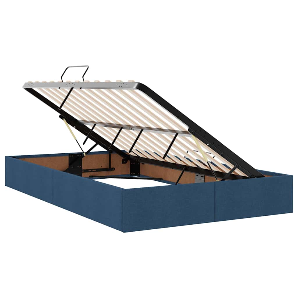 vidaXL Aufbewahrungsbett mit Matratze Blau 120 x 200 cm Polyester