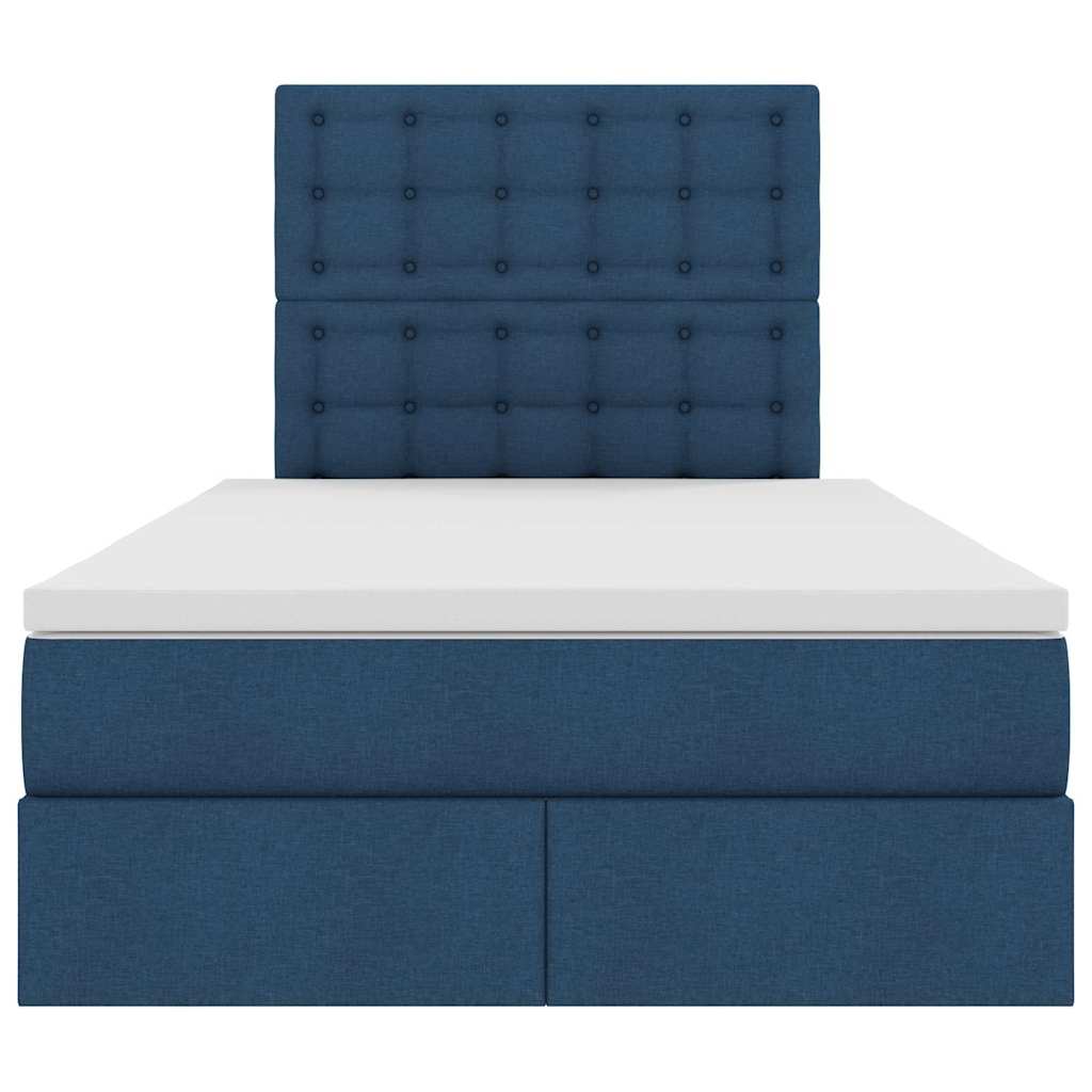 vidaXL Aufbewahrungsbett mit Matratze Blau 120 x 200 cm Polyester