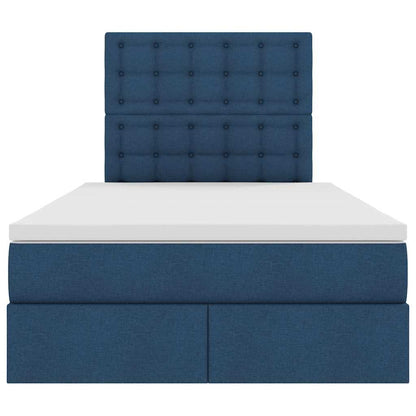 vidaXL Aufbewahrungsbett mit Matratze Blau 120 x 200 cm Polyester