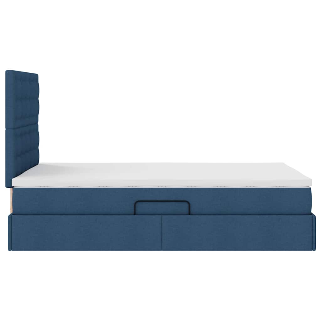 vidaXL Aufbewahrungsbett mit Matratze Blau 120 x 200 cm Polyester