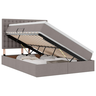 vidaXL Aufbewahrungsbett mit Matratze Taupe 140 x 190 cm Polyester