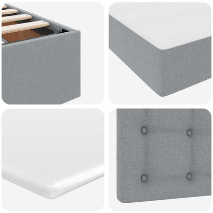 vidaXL Aufbewahrungsbett mit Matratze Hellgrau 140 x 200 cm Polyester