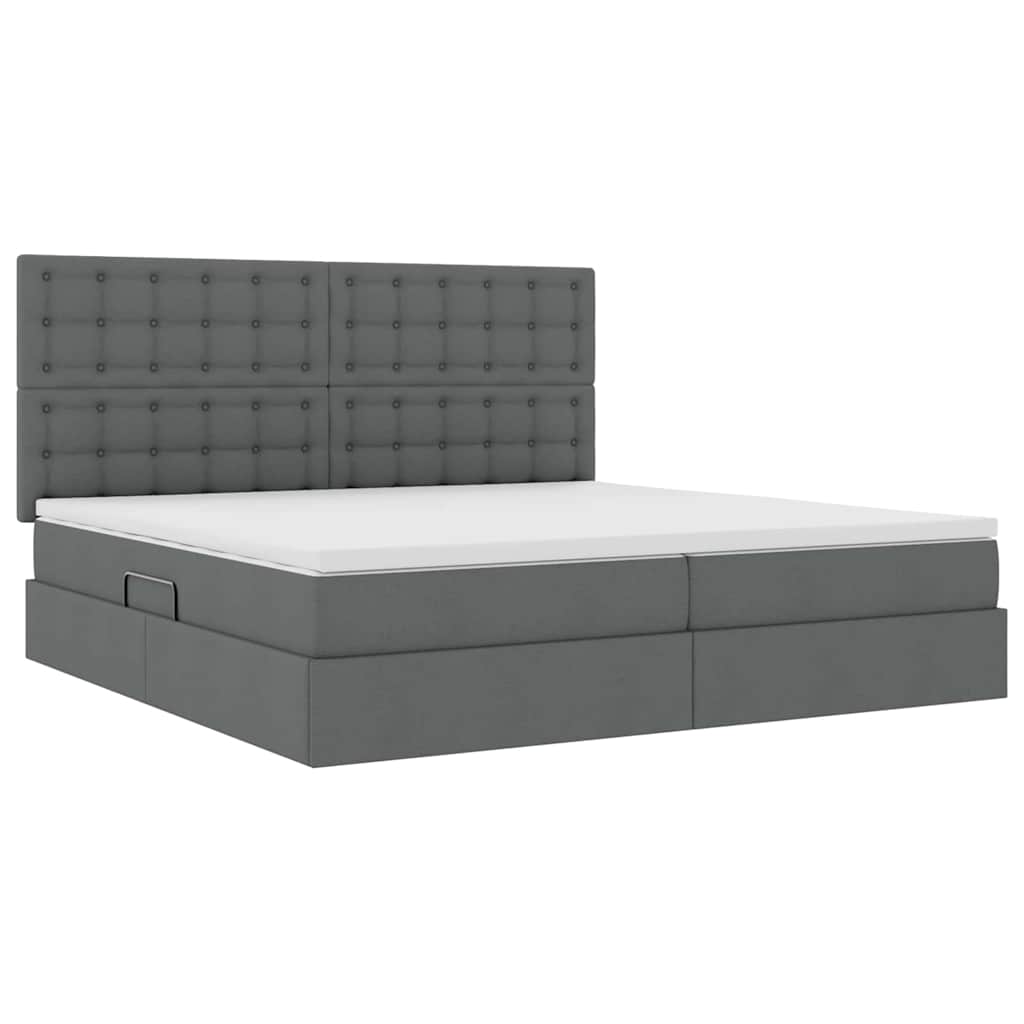 vidaXL Aufbewahrungsbett mit Matratze Dunkelgrau 200 x 200 cm