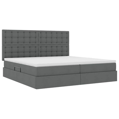 vidaXL Aufbewahrungsbett mit Matratze Dunkelgrau 200 x 200 cm