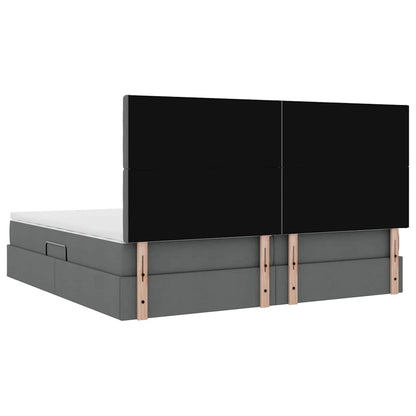 vidaXL Aufbewahrungsbett mit Matratze Dunkelgrau 200 x 200 cm