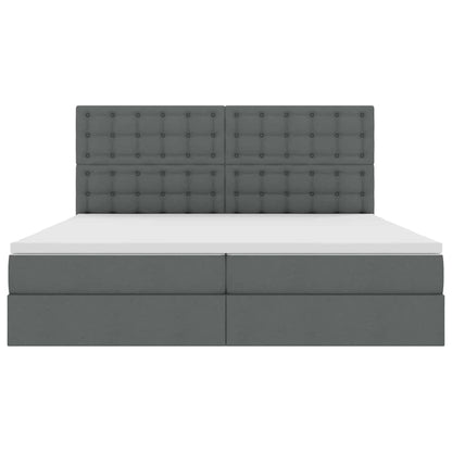 vidaXL Aufbewahrungsbett mit Matratze Dunkelgrau 200 x 200 cm