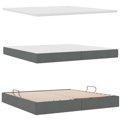 vidaXL Aufbewahrungsbett mit Matratze Dunkelgrau 200 x 200 cm