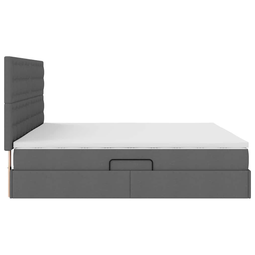 vidaXL Aufbewahrungsbett mit Matratze Dunkelgrau 200 x 200 cm