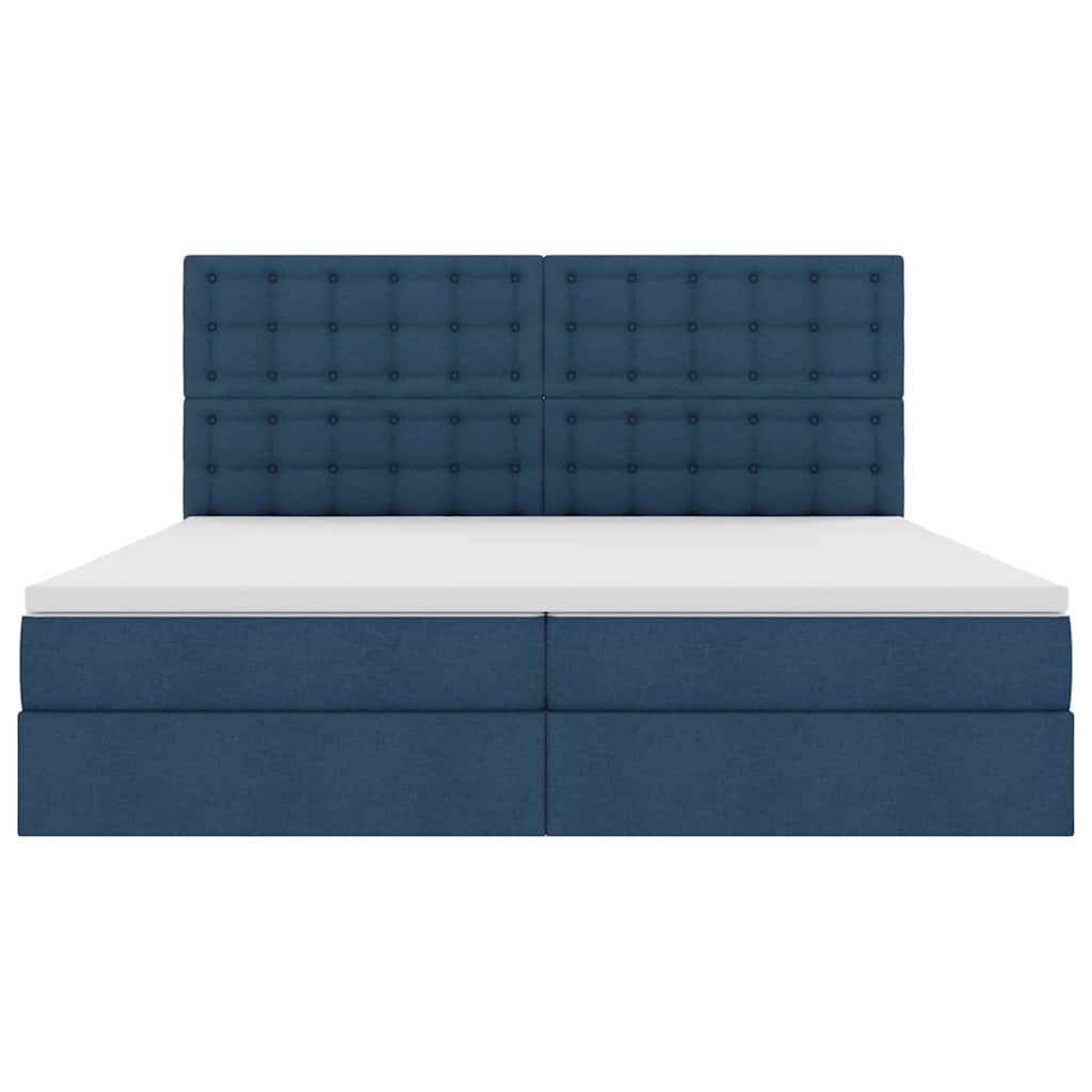 vidaXL Aufbewahrungsbett mit Matratze Blau 200 x 200 cm Polyester