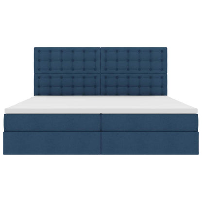 vidaXL Aufbewahrungsbett mit Matratze Blau 200 x 200 cm Polyester