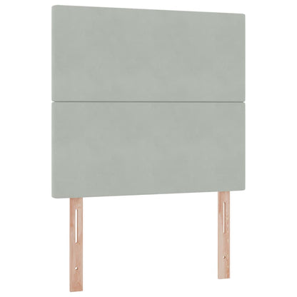 Aufbewahrungsbett mit Matratze Hellgrau 100 x 200 cm Samt