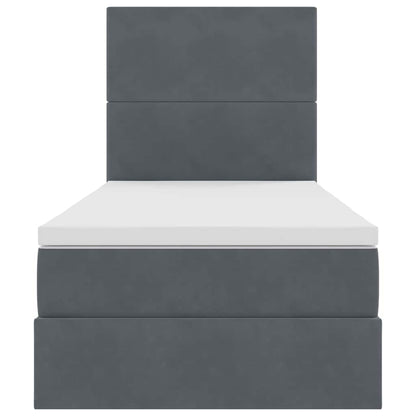 vidaXL Lit de rangement avec matelas Gris foncé 100 x 200 cm Velours