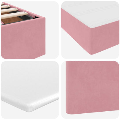 vidaXL Lit coffre avec matelas Velours rose 100 x 200 cm