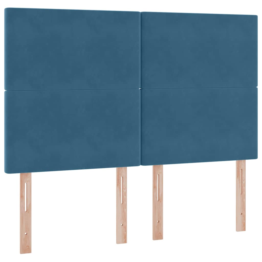 vidaXL Aufbewahrungsbett mit Matratze Dunkelblau 140 x 190 cm Samt