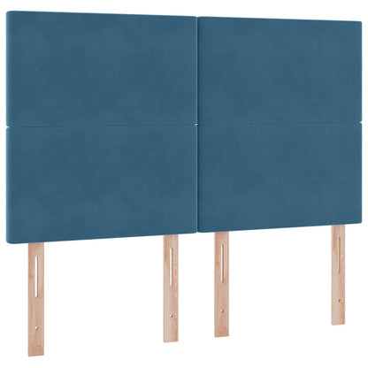 vidaXL Aufbewahrungsbett mit Matratze Dunkelblau 140 x 190 cm Samt