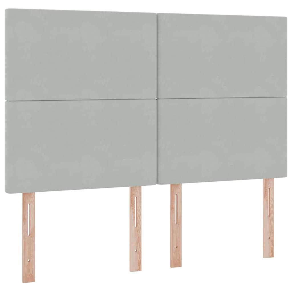 Aufbewahrungsbett mit Matratze Hellgrau 140 x 200 cm Samt