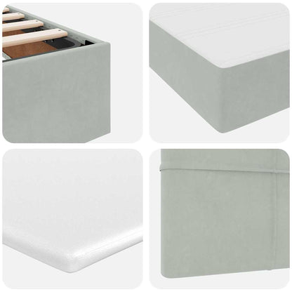 vidaXL Lit de rangement avec matelas Gris clair 90 x 190 cm Velours