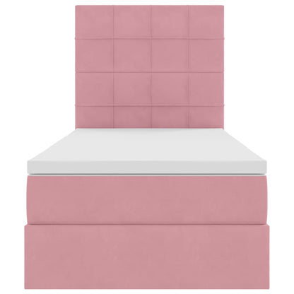 vidaXL Lit de rangement avec matelas Rose 90 x 190 cm Velours