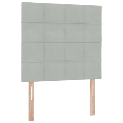 Aufbewahrungsbett mit Matratze Hellgrau 100 x 200 cm Samt