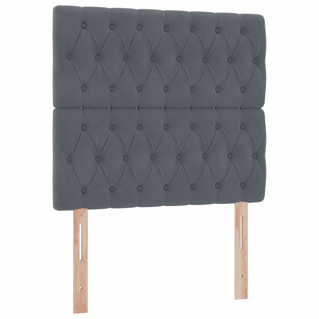vidaXL Aufbewahrungsbett mit Matratze Dunkelgrau 90 x 190 cm Samt