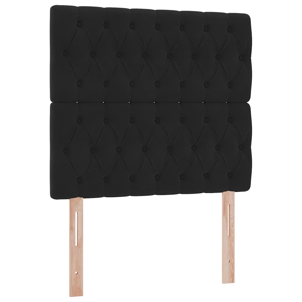 Aufbewahrungsbett mit Matratze Schwarz 90 x 190 cm Samt