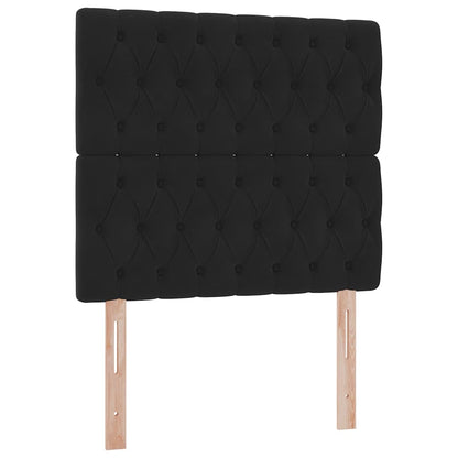 Aufbewahrungsbett mit Matratze Schwarz 90 x 190 cm Samt