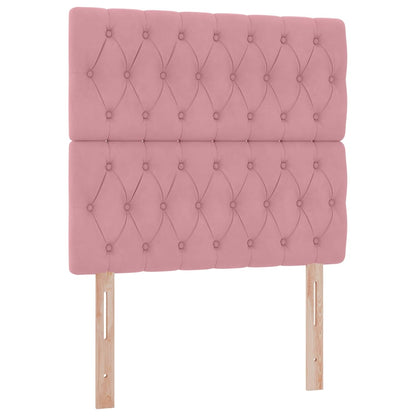 vidaXL Aufbewahrungsbett mit Matratze Rosa 90 x 190 cm Samt
