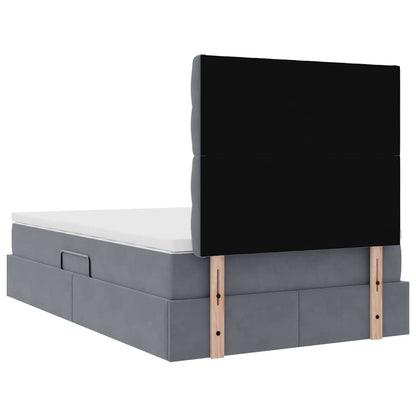 Aufbewahrungsbett mit Matratze Dunkelgrau 120 x 200 cm Samt